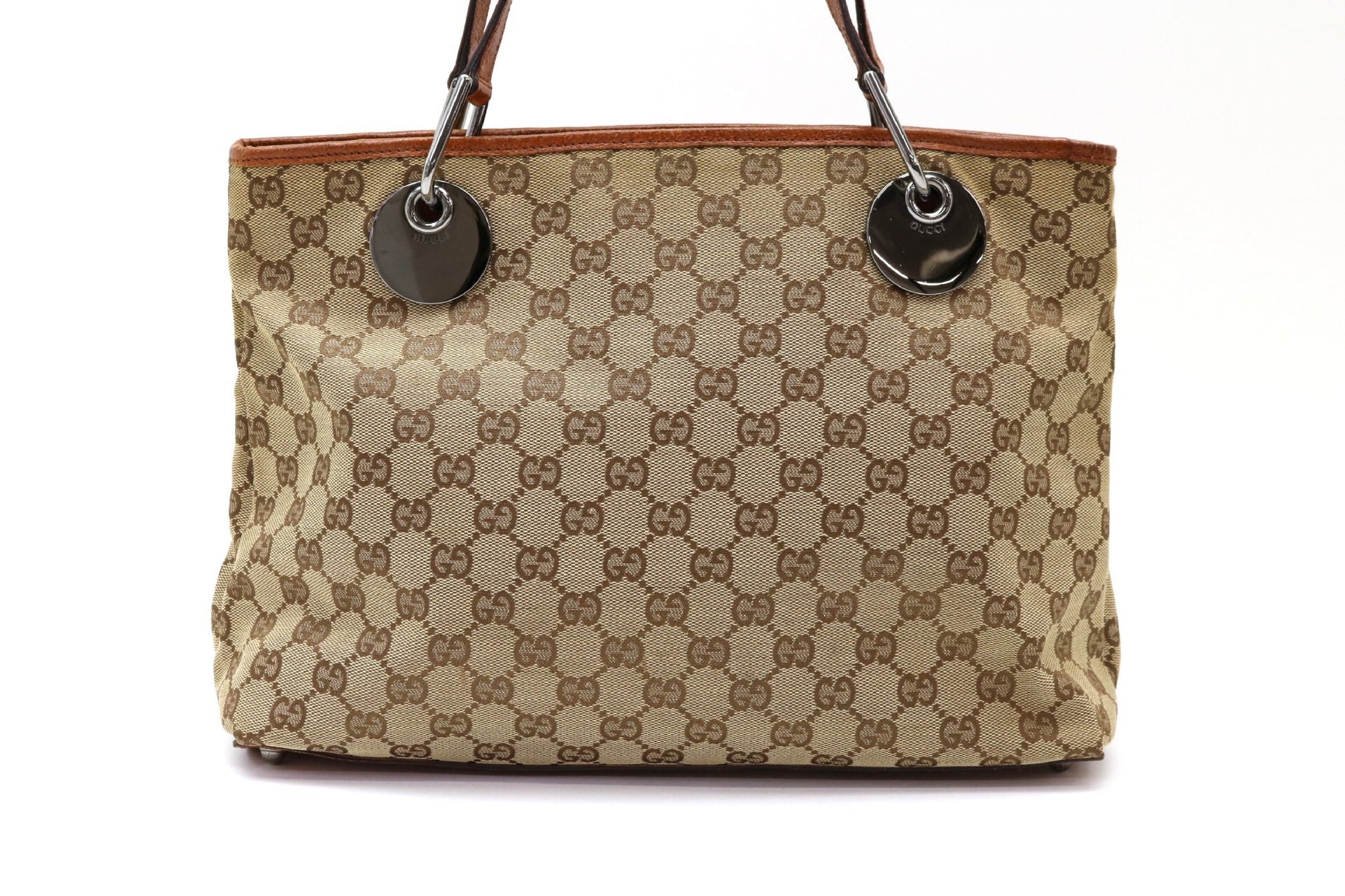 GUCCI GG Canvas Leather Handbag