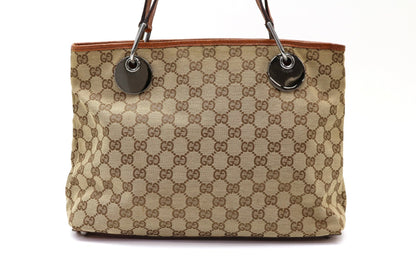 GUCCI GG Canvas Leather Handbag