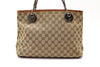 GUCCI GG Canvas Leather Handbag