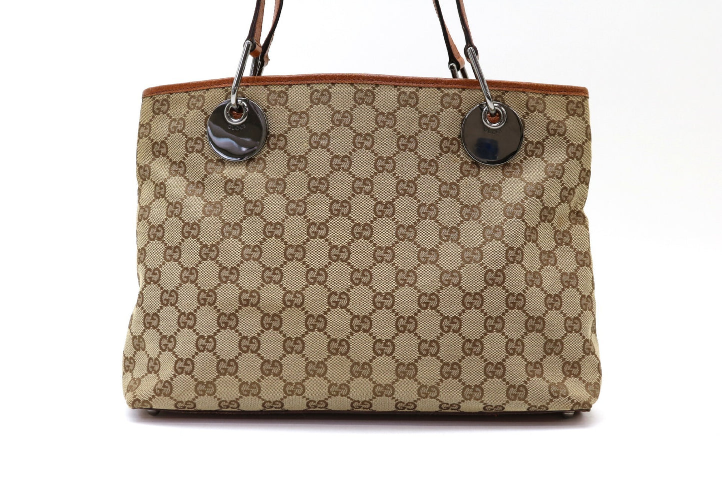 GUCCI GG Canvas Leather Handbag