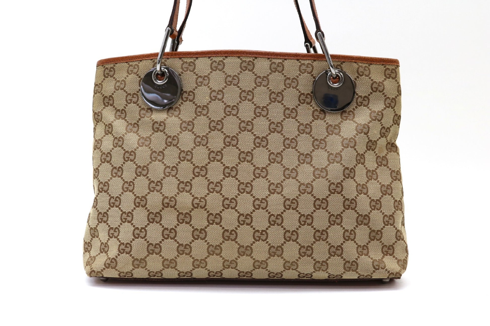 GUCCI GG Canvas Leather Handbag
