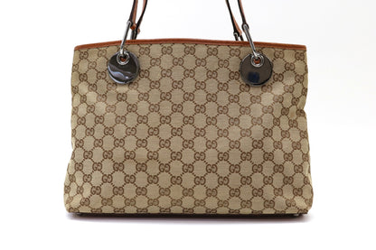 GUCCI GG Canvas Leather Handbag