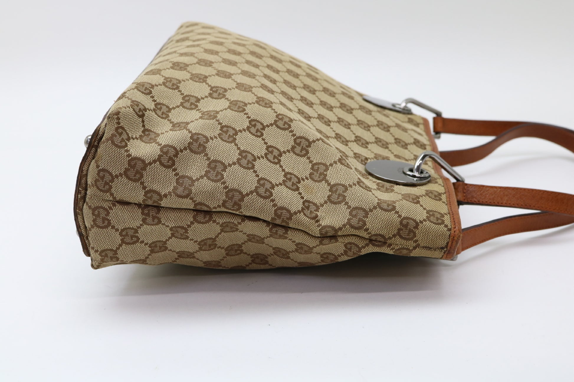 GUCCI GG Canvas Leather Handbag