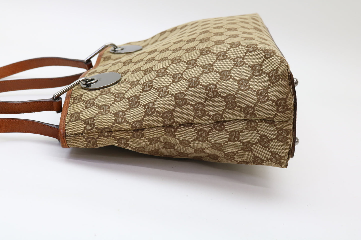 GUCCI GG Canvas Leather Handbag