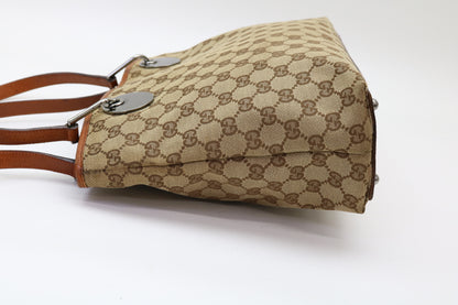 GUCCI GG Canvas Leather Handbag