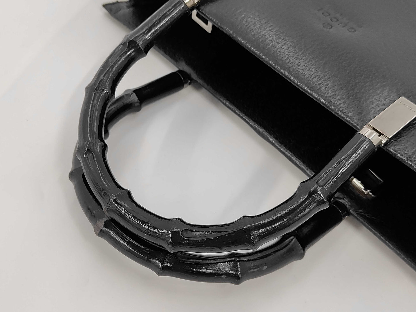 GUCCI Bamboo Leather Handbag, Non-sticky