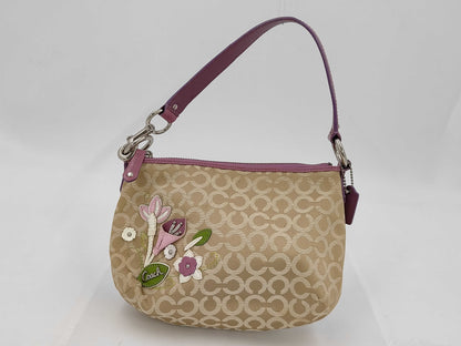 COACH Canvas Mini Signature Pouch Handbag