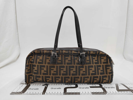 FENDI Zucca Leather Canvas Handbag