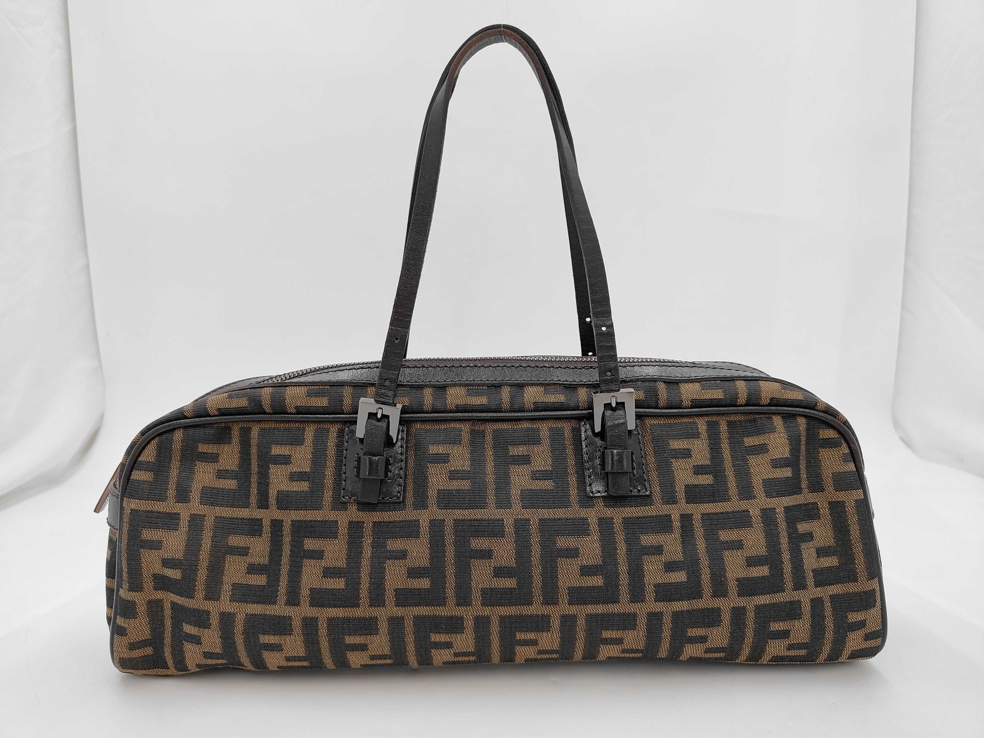 FENDI Zucca Leather Canvas Handbag