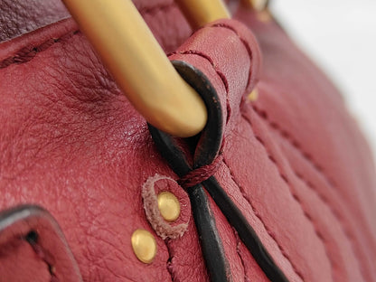 Chloe Paddington Leather Handbag in Bordeaux