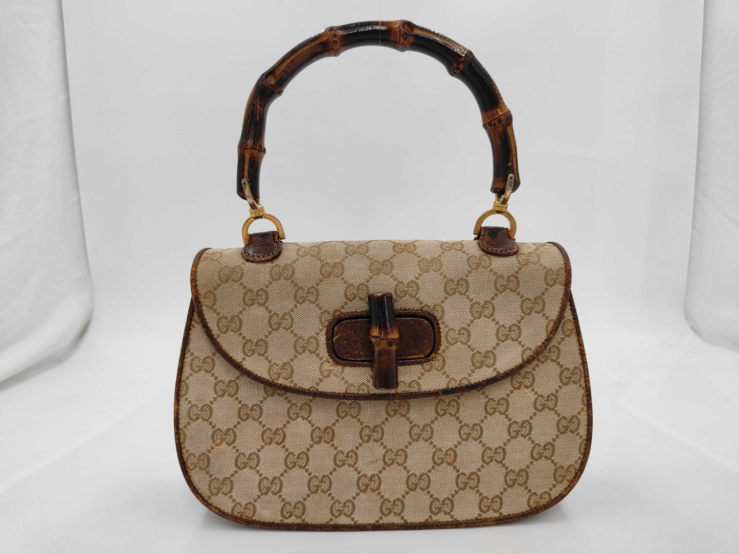 GUCCI Turnlock Bamboo Handbag