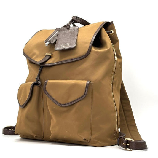 PELLE MORBIDA Tomoka Takada 10th Anniversary Collaboration Nylon Drawstring Backpack PELLE MORBIDA PMO-T002N BROWN Backpack