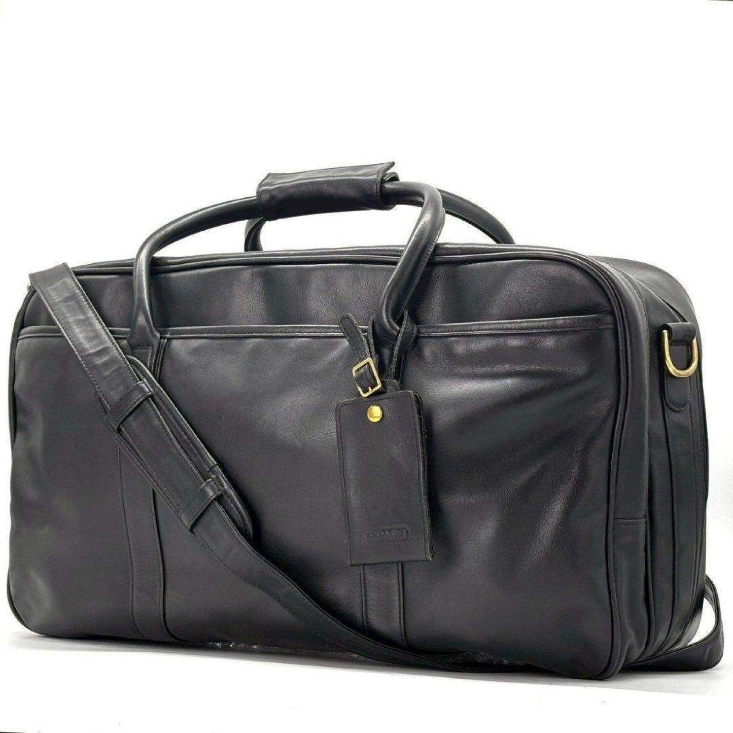 COACH Old Coach 2-Way Glove-Tanned Leather Large Capacity Double-Layer Boston Bag 000-4130 Made in USA