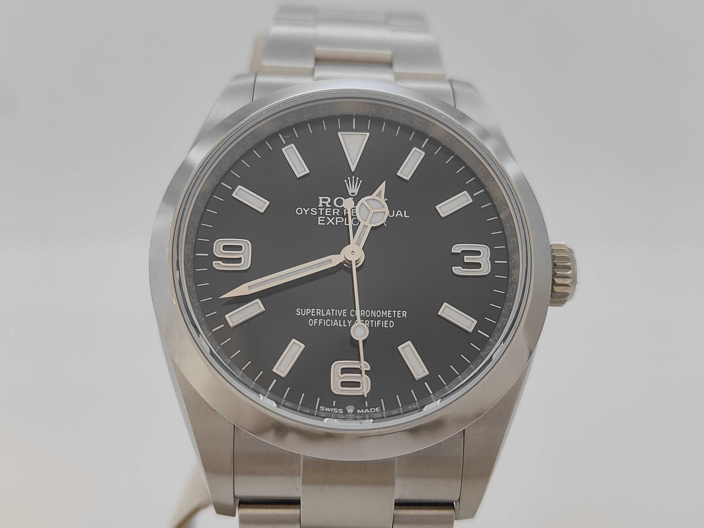 ROLEX 124270 N26467F8 Black Dial Oyster Bracelet Boys' Watch