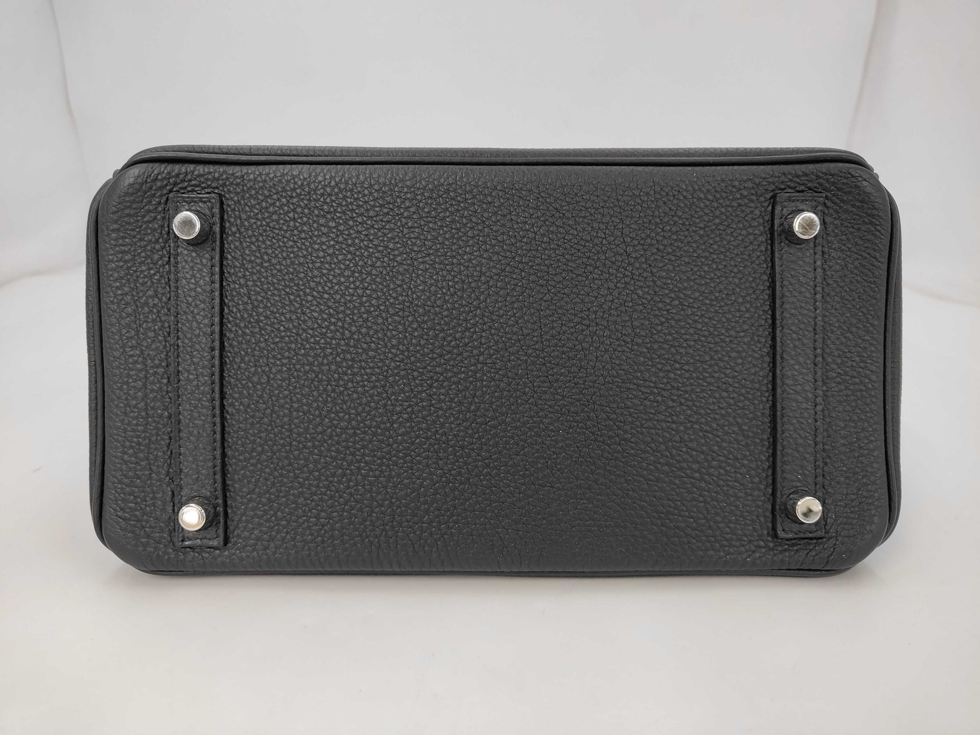 HERMES Birkin 30 Black Handbag with Silver Hardware and R Stamp