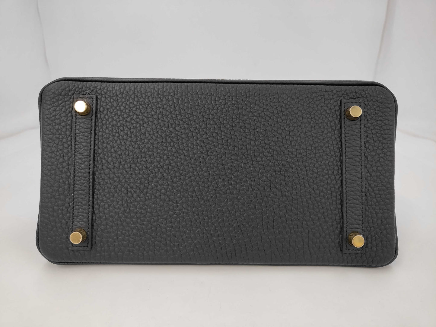 HERMES Birkin 30 Taurillon Clemence Black Gold Hardware K Stamp Handbag