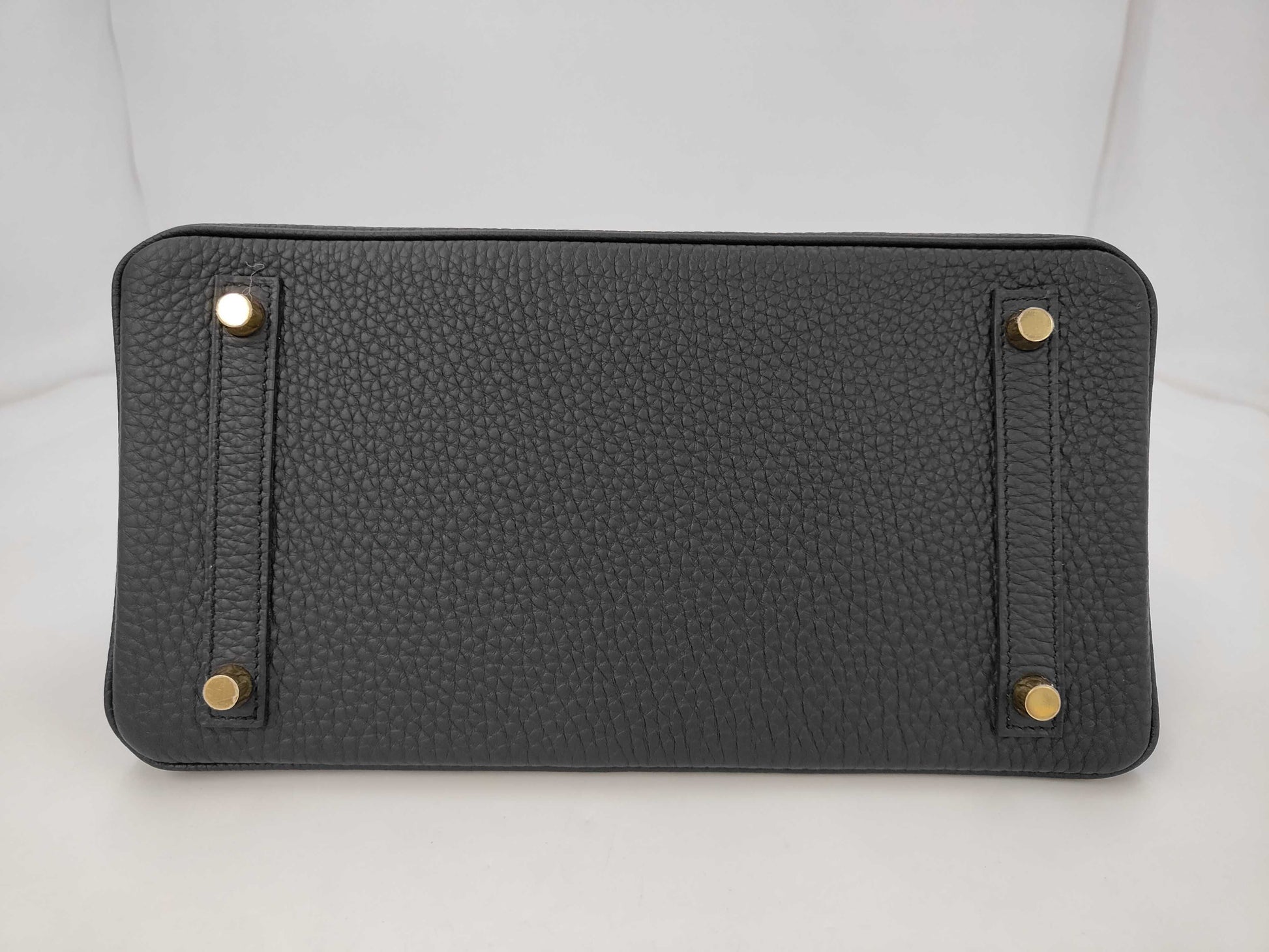 HERMES Birkin 30 Taurillon Clemence Black Gold Hardware K Stamp Handbag