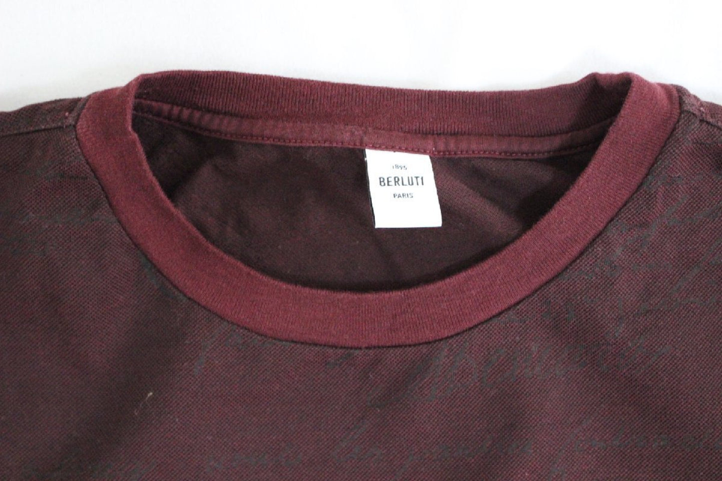 Berluti All-Over Calligraphy Pique T-Shirt Men's Size L