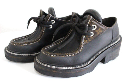 LOUIS VUITTON Bobur Line Monogram Shoes Women's Size 35 x Loafers