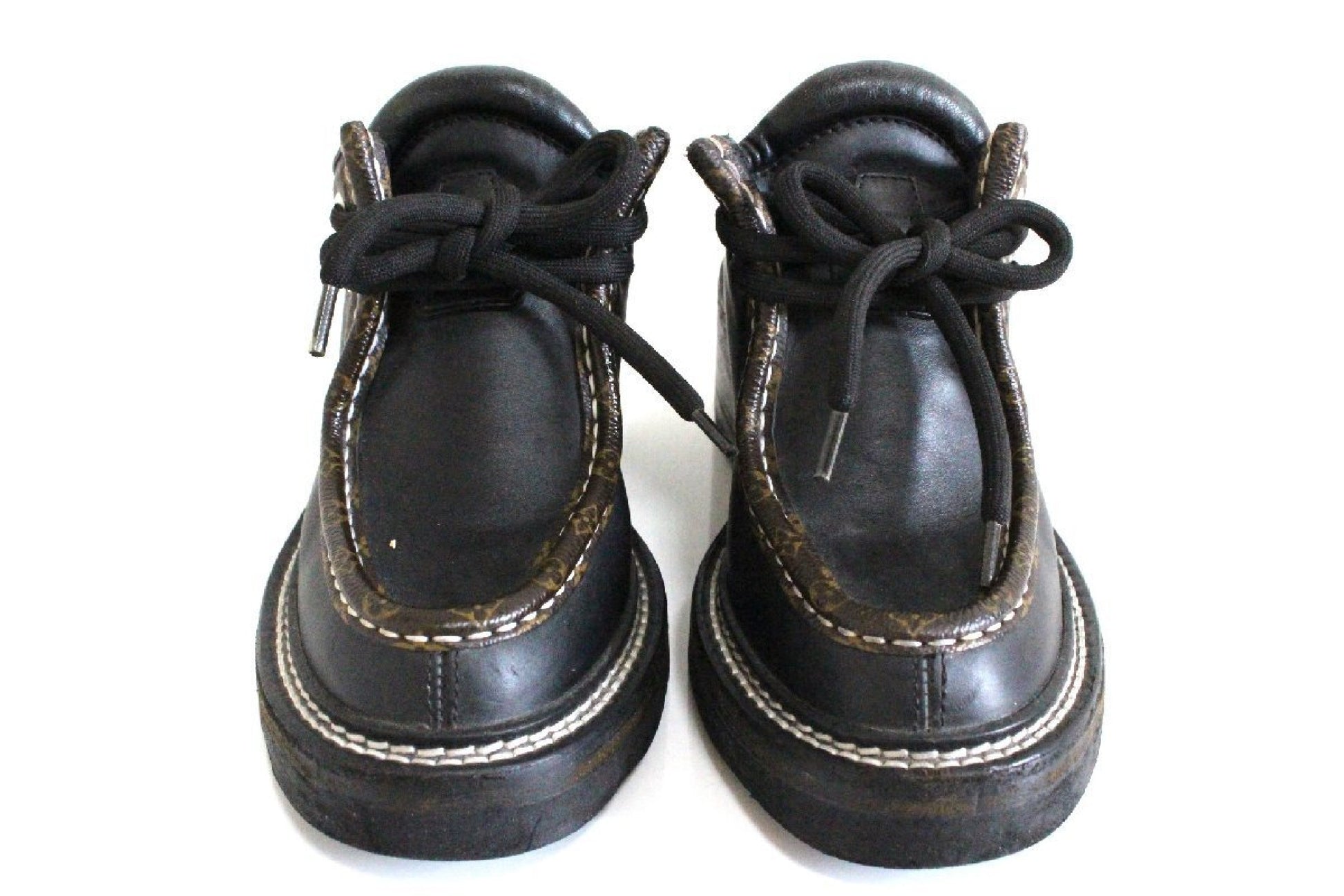 LOUIS VUITTON Bobur Line Monogram Shoes Women's Size 35 x Loafers