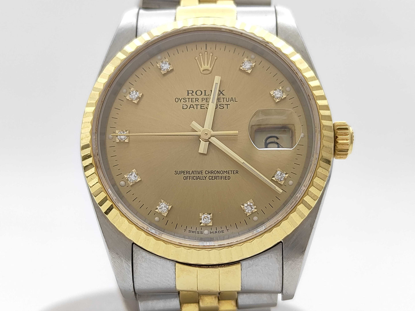 ROLEX 16233G X875862 Champagne Dial Jubilee Bracelet Boys' Watch