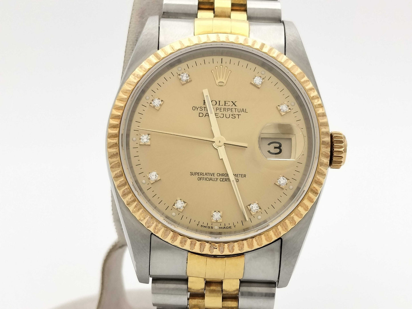 ROLEX 16233G X821948 Champagne Dial Jubilee Bracelet Boys' Watch