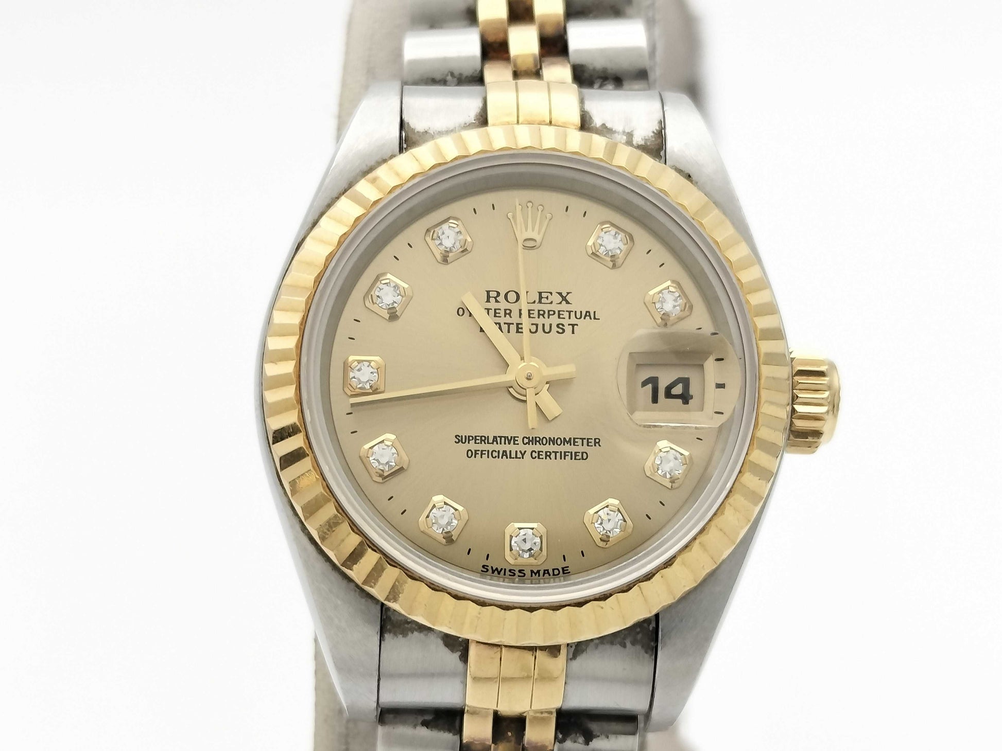 ROLEX 69173G T383858 Champagne Dial Jubilee Bracelet Women's Watch