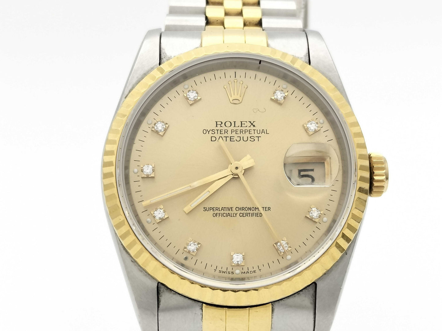 ROLEX 16233G L969008 Champagne Dial Jubilee Bracelet Boys' Watch