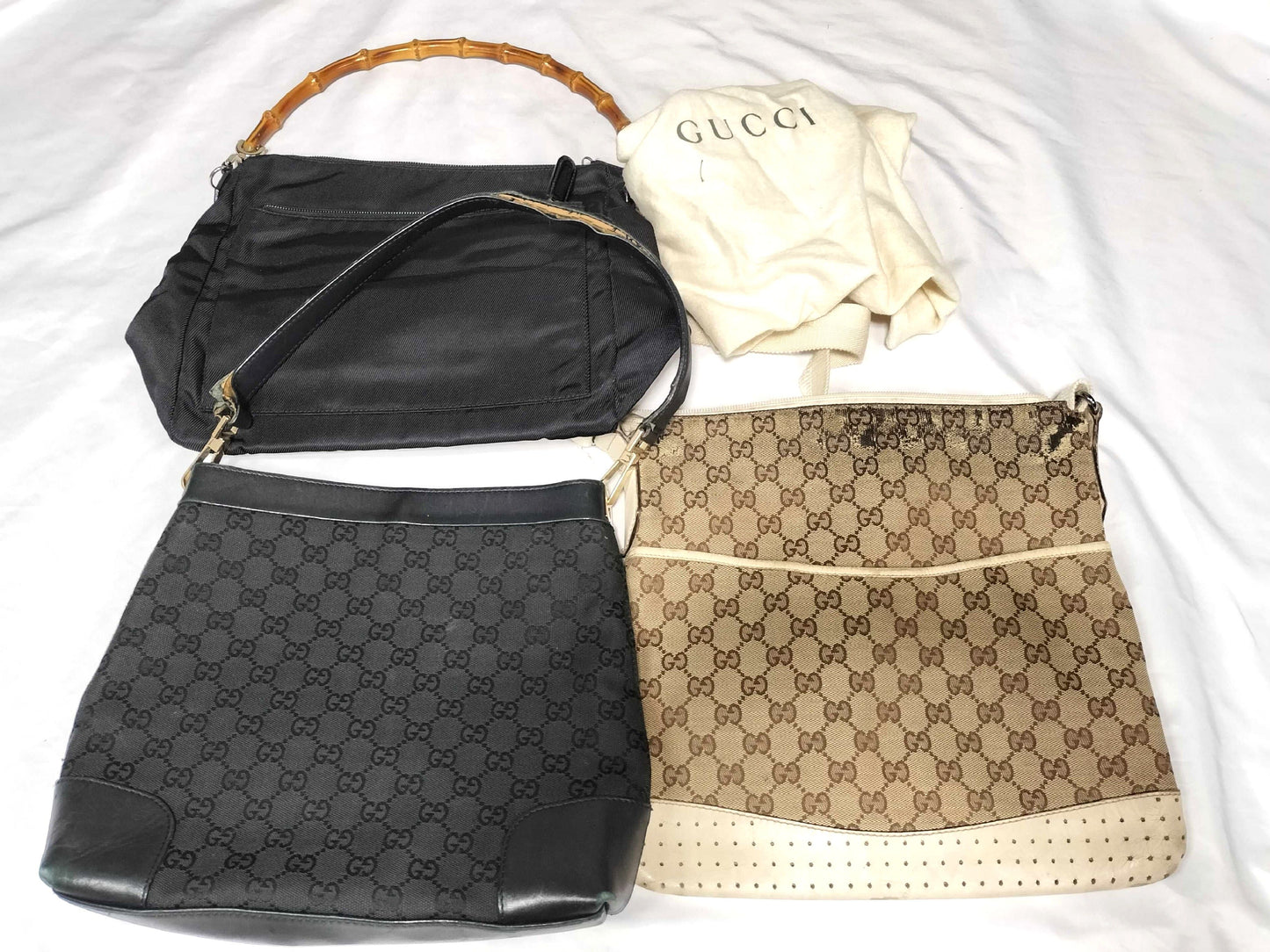 GUCCI GG Canvas Gucci Canvas Shoulder Bag 3-Piece Set Handbag