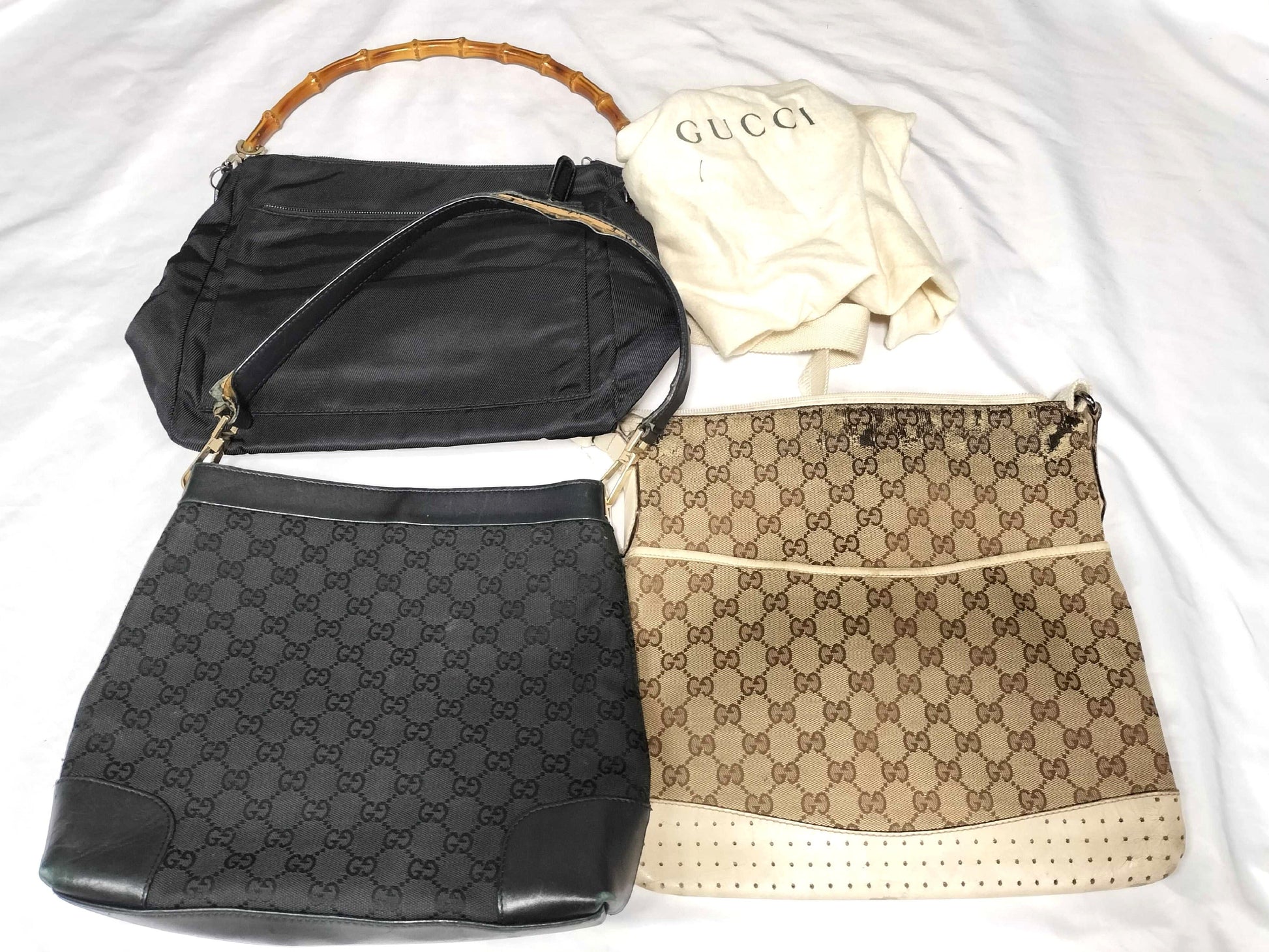 GUCCI GG Canvas Gucci Canvas Shoulder Bag 3-Piece Set Handbag