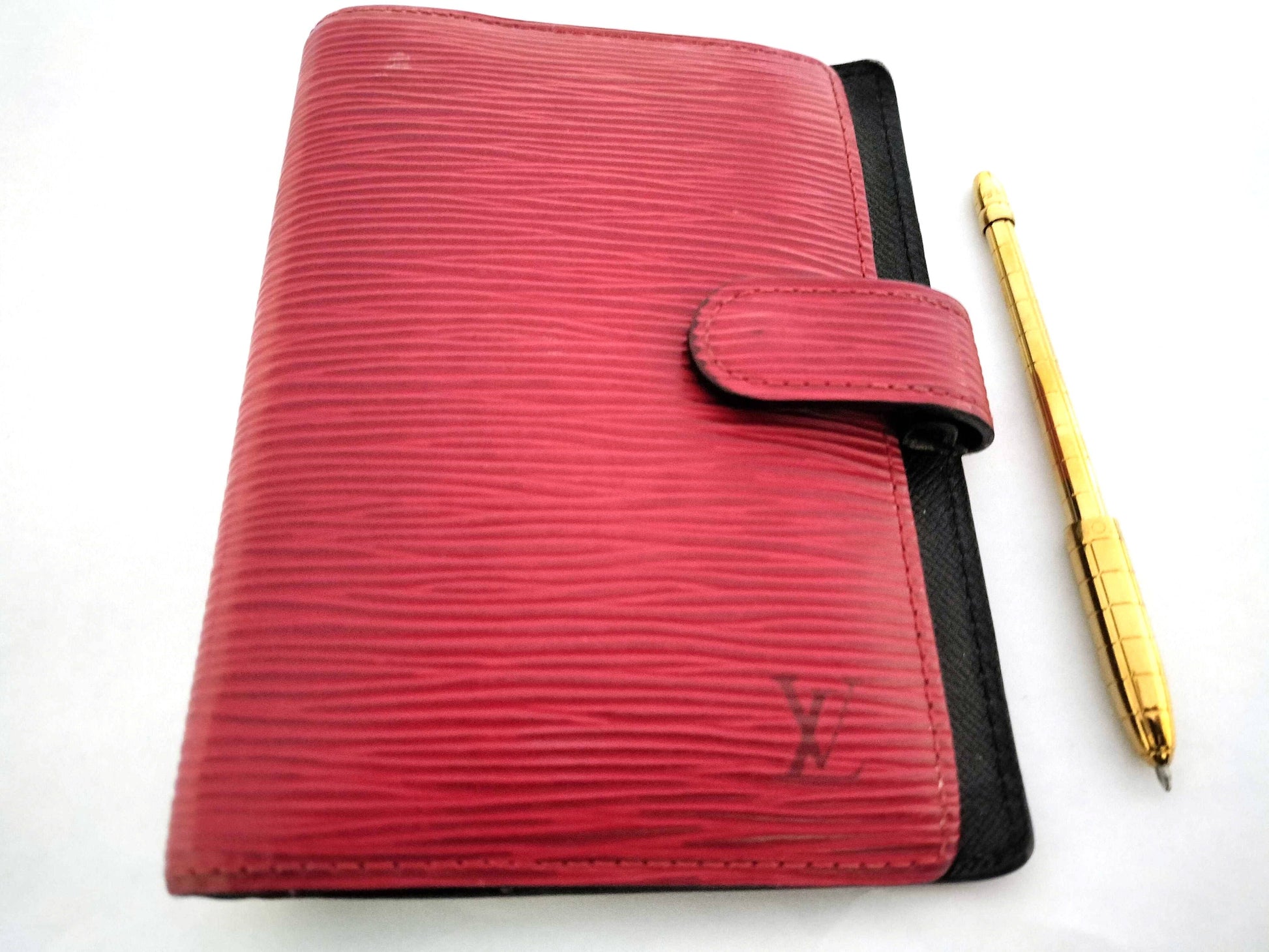 LOUIS VUITTON Epi Louis Vuitton Epi Red Agenda PM Notebook Cover