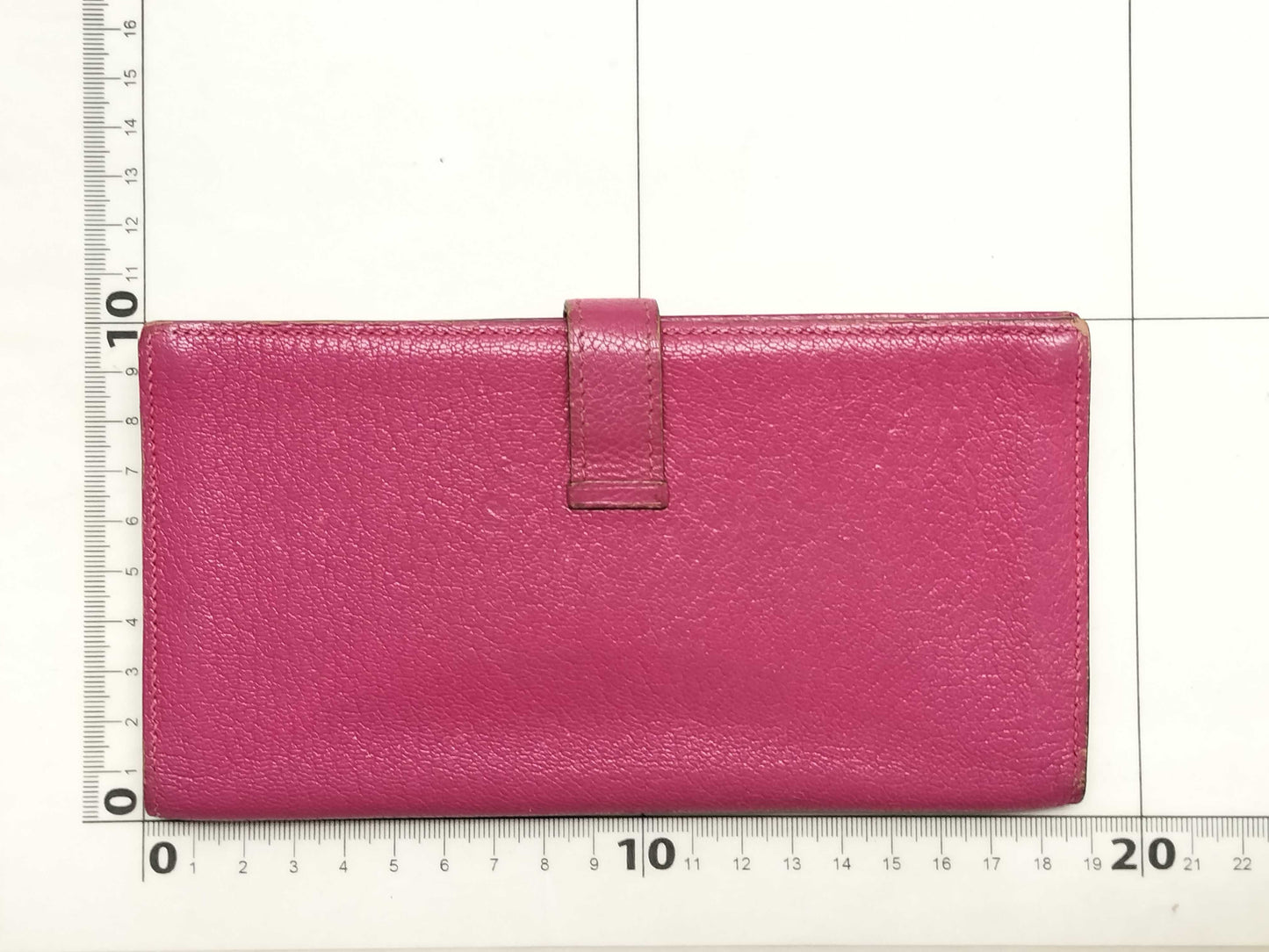 HERMES Bearn Soufflet Pink Long Wallet