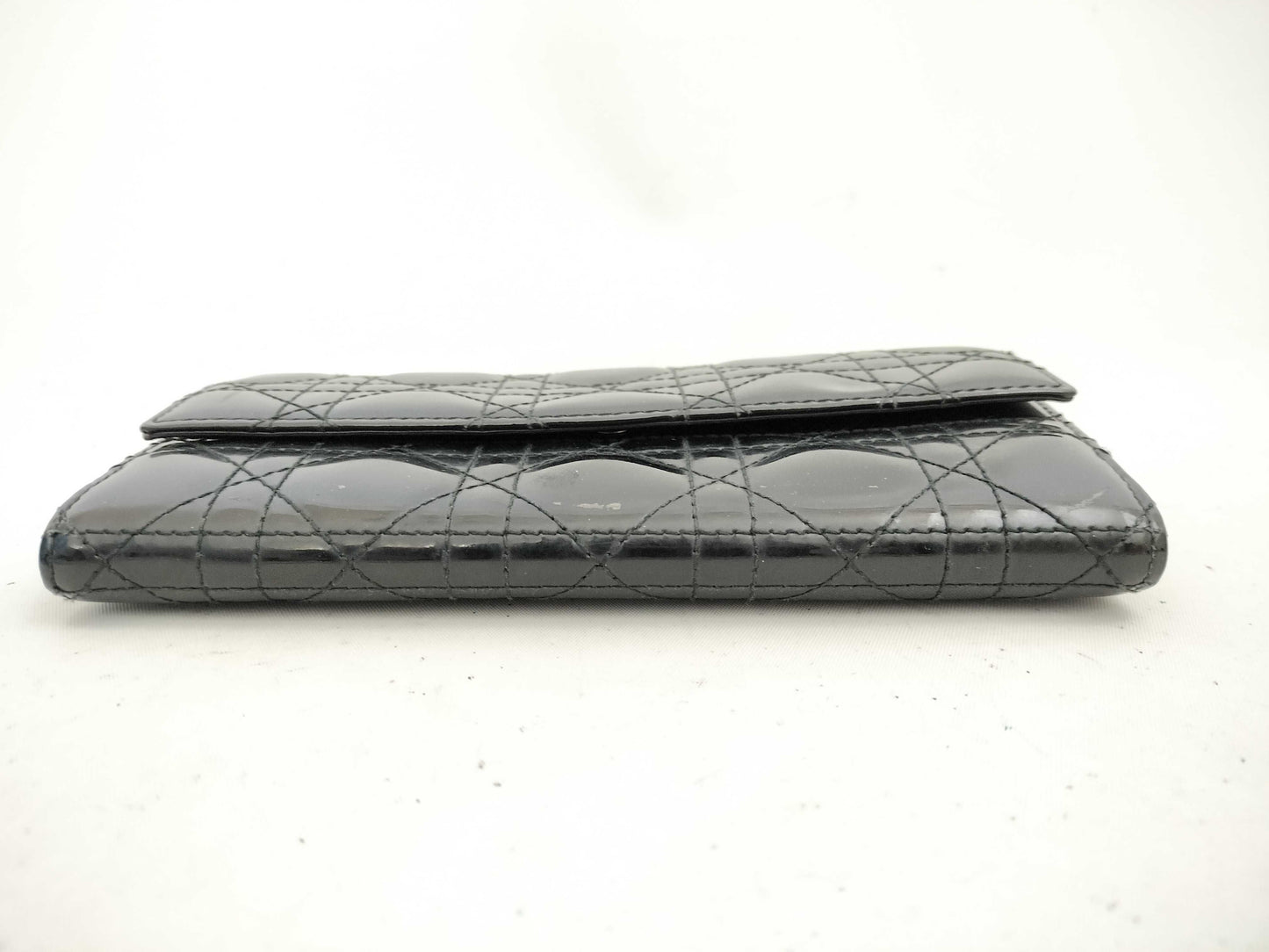 Dior Lady Dior Canage Round Wallet Enamel Wallet