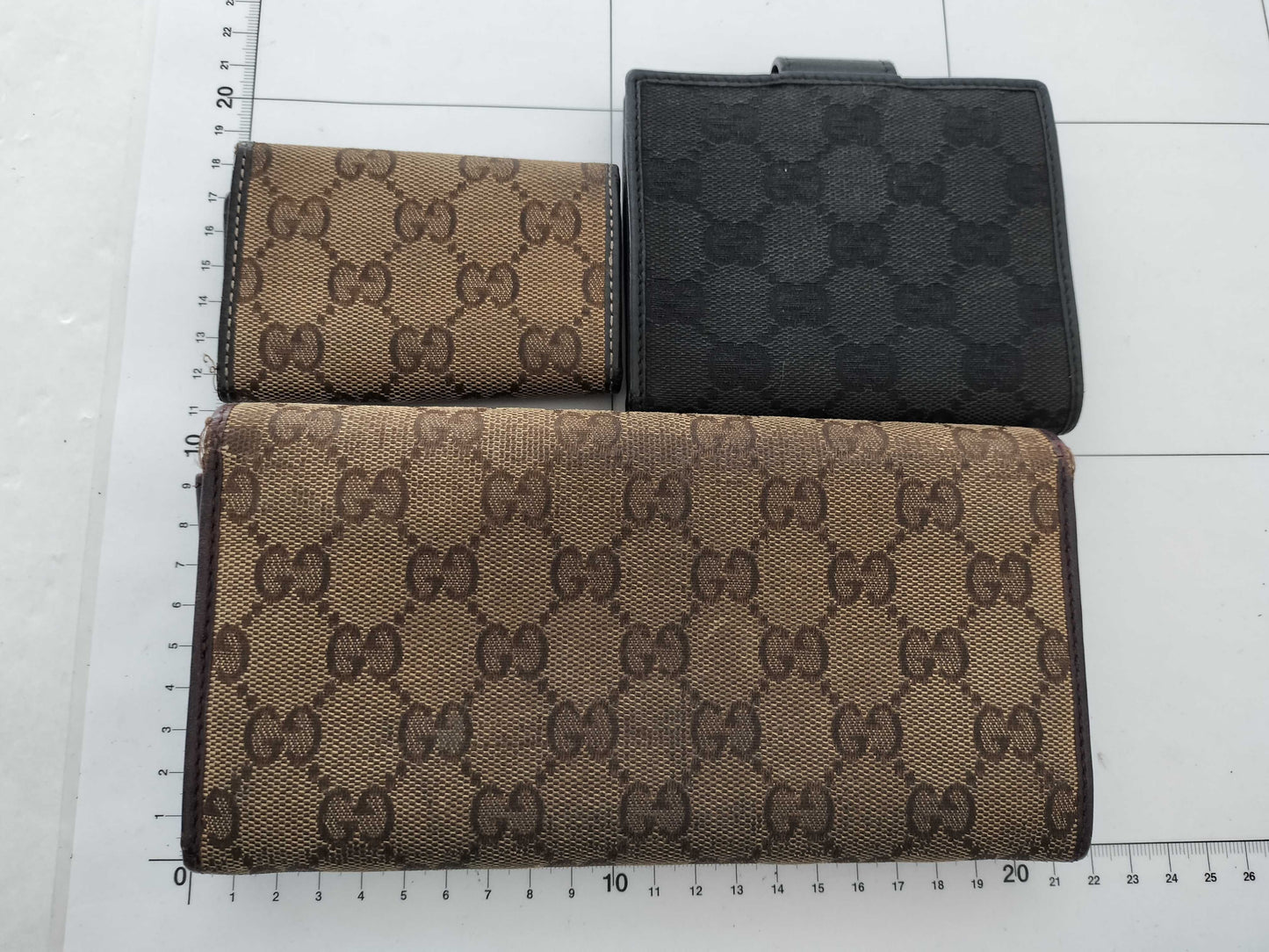 GUCCI GG Canvas Gucci Long Wallet, Folding Wallet, Key Case 3-Piece Set