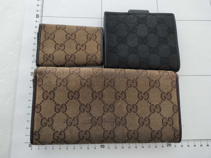 GUCCI GG Canvas Gucci Long Wallet, Folding Wallet, Key Case 3-Piece Set