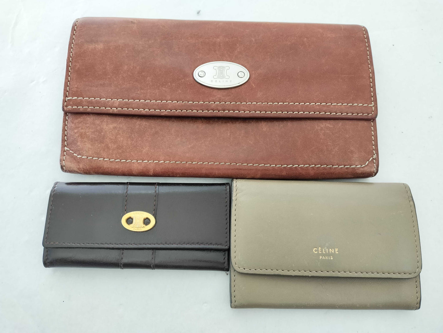 CELINE Long Wallet, Key Case, Business Card Holder 3-Piece Set