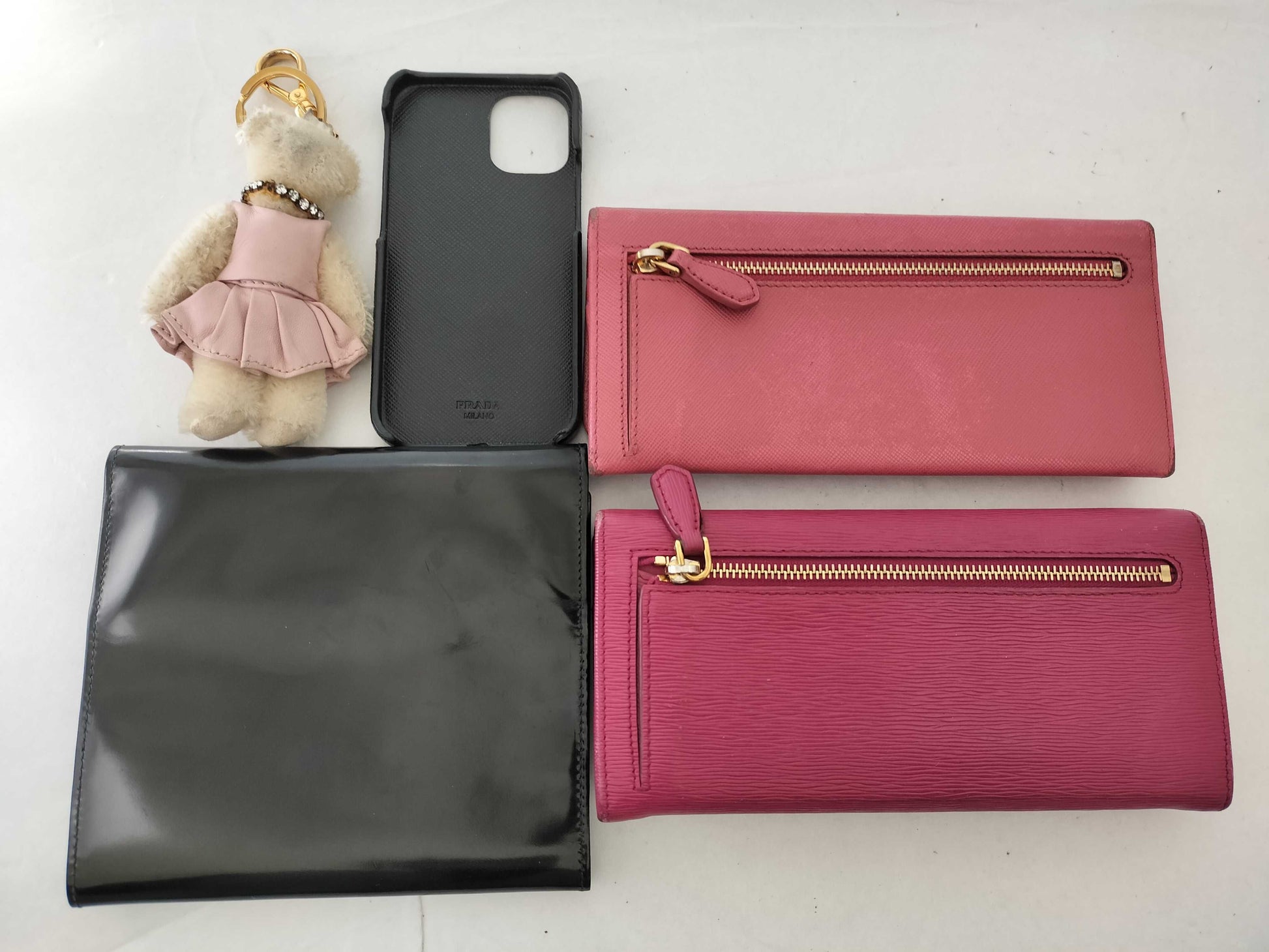 PRADA Prada Long Wallet, Keychain, and 5-Piece Set