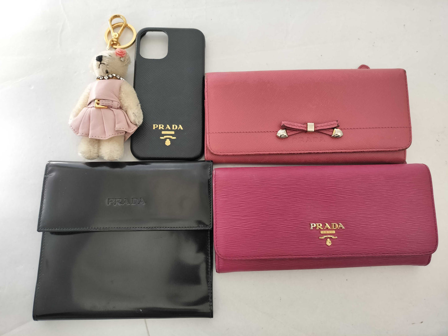 PRADA Prada Long Wallet, Keychain, and 5-Piece Set