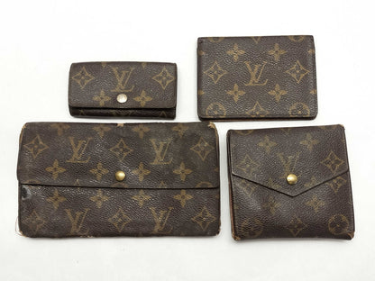 LOUIS VUITTON Monogram Louis Vuitton Monogram Wallet, Key Case, and 4 Other Items Set