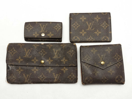 LOUIS VUITTON Monogram Louis Vuitton Monogram Wallet, Key Case, and 4 Other Items Set