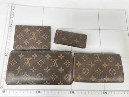LOUIS VUITTON Monogram Louis Vuitton Monogram Wallet, Key Case, and 4 Other Items Set
