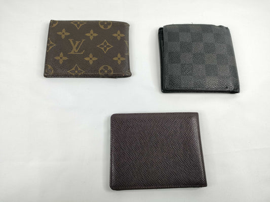 LOUIS VUITTON Monogram Louis Vuitton Taiga Monogram Damier Graphite Wallet and 3 Other Items Set