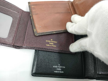 LOUIS VUITTON Monogram Louis Vuitton Taiga Monogram Damier Graphite Wallet and 3 Other Items Set