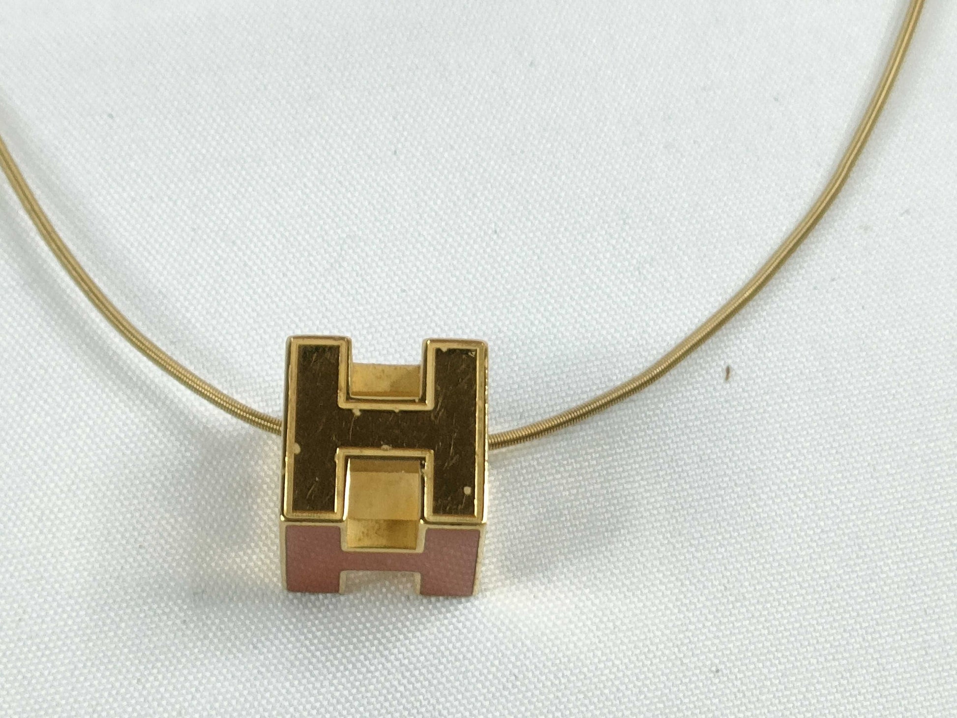 HERMES H Cube Necklace with Box