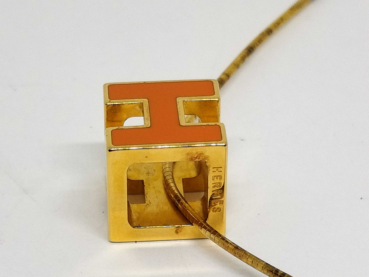 HERMES H Cube Necklace Top Necklace
