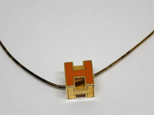 HERMES H Cube Necklace Top Necklace