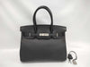 HERMES Birkin 30 Epsom Black Silver Hardware X Stamp Handbag