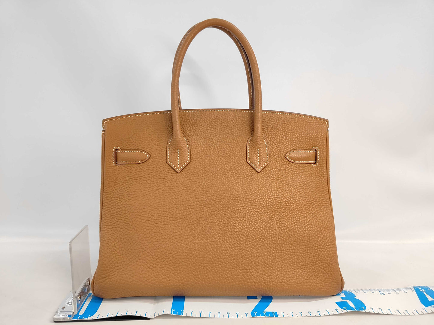 HERMES Birkin 30 Gold with Silver Hardware, Togo Handbag