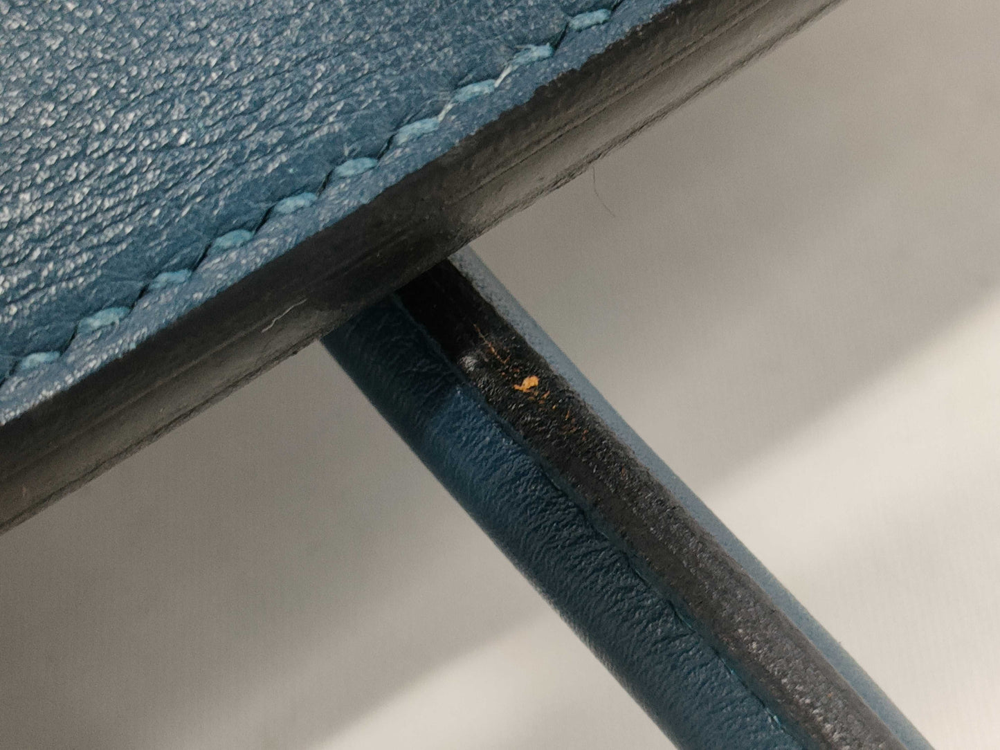 HERMES Birkin 30 Blue Thalassa Gold Hardware Handbag