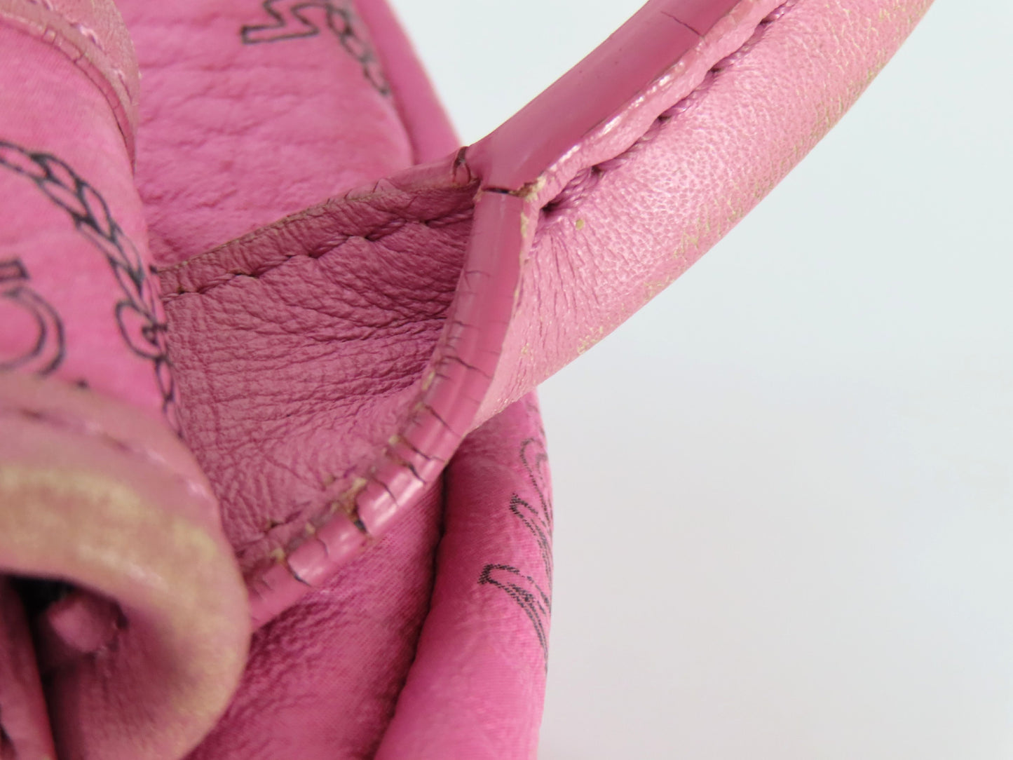 MCM Visetos Leather and Stud Backpack/Rucksack, Pink